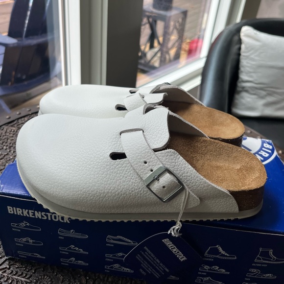 Birkenstock Shoes - BIRKENSTOCK BOSTON BS SUPER GRIP CLOGS IN WHITE 36 5